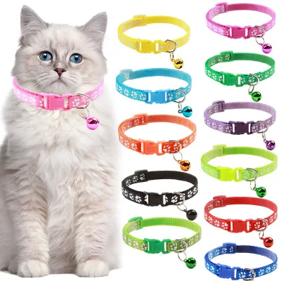 Cat Bell Collar Dog Collar Dog Print Neck Size Adjustable Necklace Hanging Neck Pet Supplies