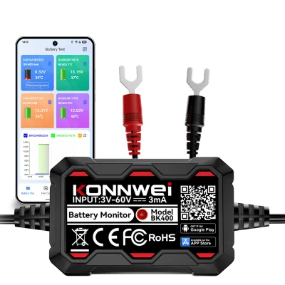 2026 New Arrival Konnwei BK400 Lead Acid Battery Monitor Can Show 6 Result at a Time Free APP