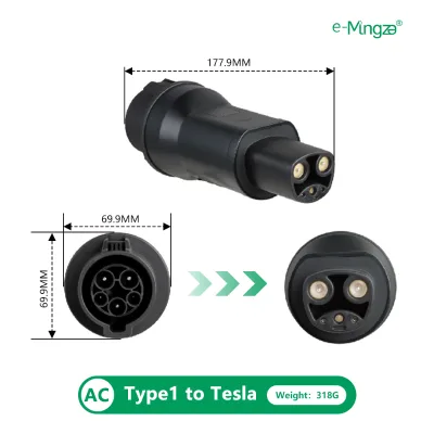 Manufacturer SAE J1772 to NACS EV Charging Gun Adapter Portable Converter Head for BYD Leopard 5 OLA CCS EV Charger Adaptor