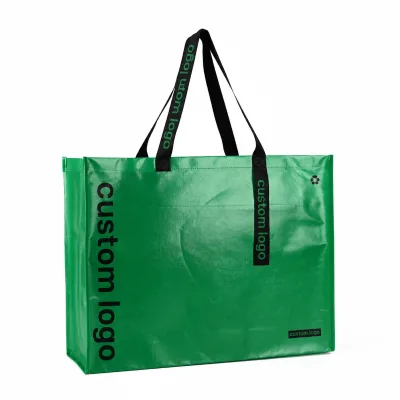 Custom Logo Glossy Laminated Non Woven Shopping Bag Wholesale Bulk Reusable Luxury Tote Promotional Gift Advertising