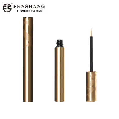 Factory Round Custom Color 4ml Gold Liquid Eyeliner Packaging Tube Aluminum Cosmetic Makeup Metal Container