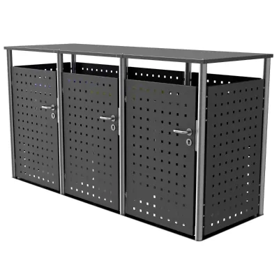 Outdoor Eco-friendly 2-Compartment Waste Bin Garden Standing Structure Weather-Resistant Recycled Material Storage Box