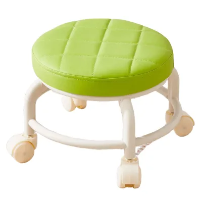 Colorful Pu Kid Chairs Comfortable Rolling Scoot Stool With 360 Degree Rotating Stool for Children Dining Chairs