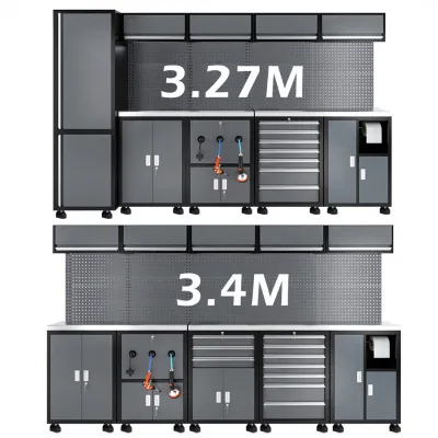 Custom Length Cabinet Work Table with 12 Drawers OEM for Workshop Garage