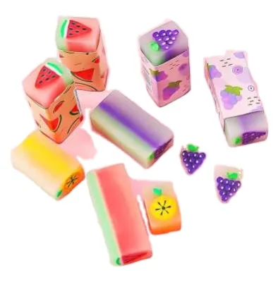 Cartoon Fruit Eraser School Student Children Soft Pencil Rubber Eraser
