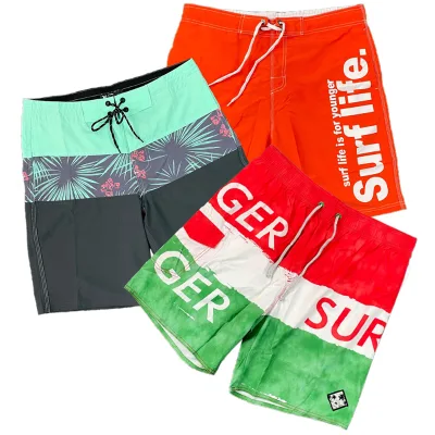 Mens Swimsuit Quick Dry Beach Shorts Printed Fabric Hot Cool Breathable Summer Custom Board Shorts Swim Trunks