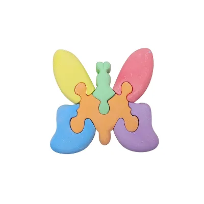 Elsas Sidewalk Chalk butterfly Puzzle Chalk Fun Stationary Set for Children Gift Toy Creativity