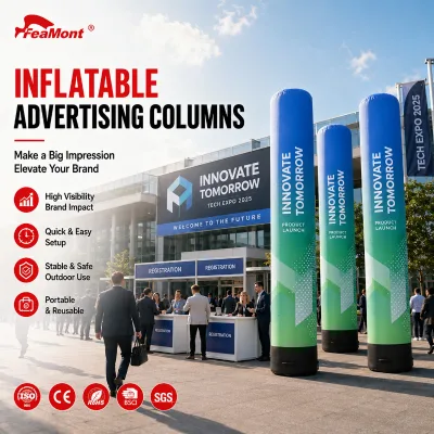 FEAMONT Inflatable Promotional Pillar for Corporate Product Launch Ceremony Event with Eye Catching Brand Exposure Design