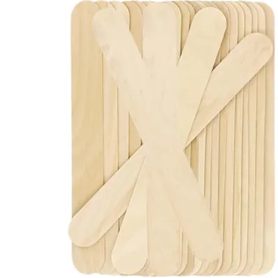 8 Inch Natural Wooden Craft Sticks 60 Pieces DIY Multi-Functional Popsicle Ice Cream Sticks for Crafts Hair Removal Waxing Plant