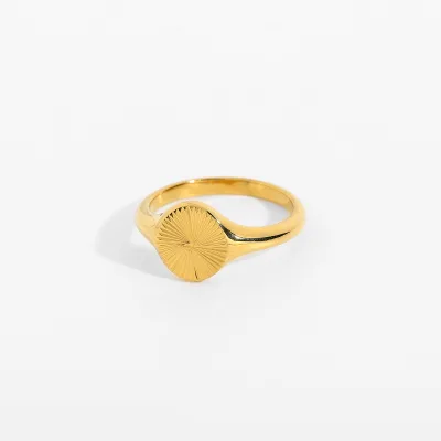 Vintage Design Medallion Sunbeam Ring Gifts High Polished Sunburst Finger Ring for Girls
