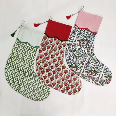 Classic Rustic Christmas Gift Stocking Hanging Merry Christmas Stockings  Geometric Printed Canvas Christmas Stocking