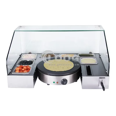 Commercial Stainless Steel Electric Crepe Maker Nonstick Cast Iron Plate Street Business Serving Station for Crepe Making
