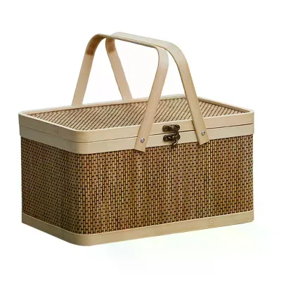 Promotional Multiple Repurchase Inexpensive Bamboo Serving Seagrass Snacks Baskets Organizer