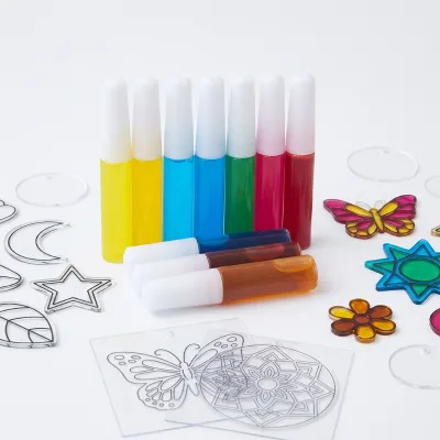 EABOR YB-3002 6ML Transparent PE Paint Stained Suncatcher 7.3CM Customized Color