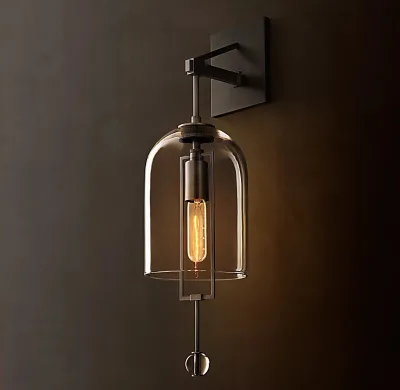 Modern Industrial Gold Black Brass Wall Lamp for Living Room Corridor Bathroom Mirror Front Lamp