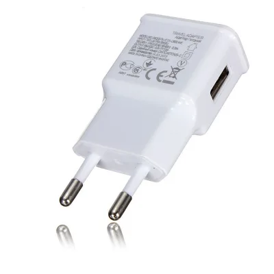 Travel Adapter 5W 5V 1A USB Charger with European Plug for Mobile Phone ABS Material Over Charging Protection 1x USB Port