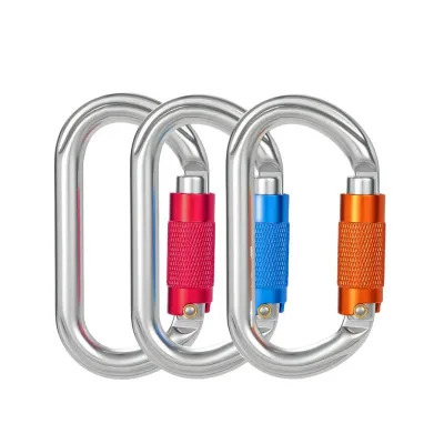 Outdoor Carabiner Customized Logo and Color Round Climbing Snap Hook Aluminum Carabiner Hook