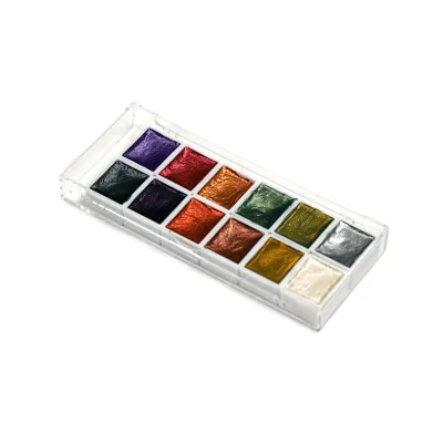 Shimmer Vintage Solid Watercolor Paint 12 Colors