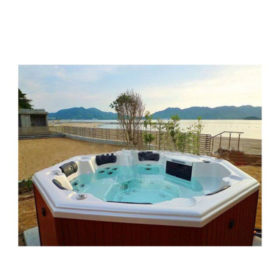 Hexagon Design Spa Bath Tub Portable Hot Spa Tubs with air Bubble for Garden