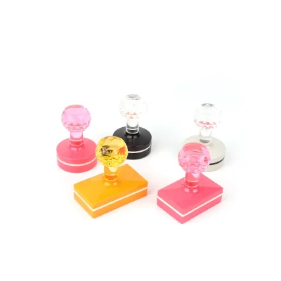 Rectangular Manufacture Different Size Crystal Handle Rubber Stamp