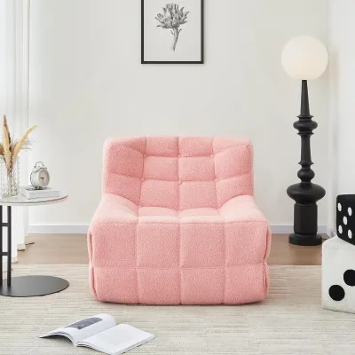 Thick Cushion Fabric Manufacture Leisure Sofa Chair pink Bean Bag Chair Sofa Lounge Soft Sofa Comfy Chair for Bedroom