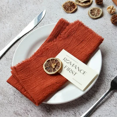 Ready Stock White Pure Cotton Table Napkins for Decoration Wedding Banquet Dinner