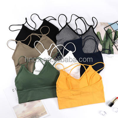 Cx 6858 Hot Sale Women's Seamless Cotton Backless Yoga Padded Bra Sexy Back Lingerie Bra
