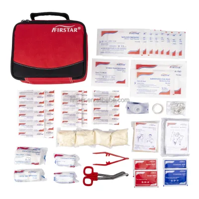 Polyester Portable First Aid Trauma Bag Emergency Survival Kit with Emergency Blanket for Camping Hiking Workplace