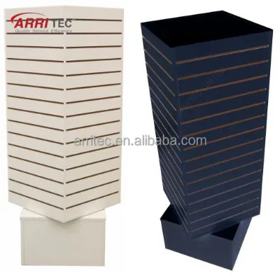 Attractive 4 Sided Slatwall Cube Tower Unit Revolving Display