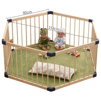 Wooden Baby Fence Extra Wide Stairway and Hallway Walk Through Baby Safety Gate Baby Playpen Children Play Yard