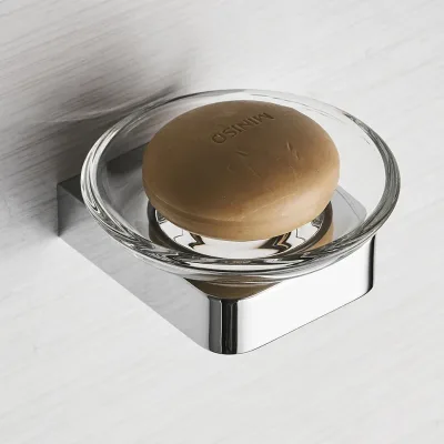 WANFAN 5785 Wholesale Modern Design Crystal Bathroom Accessories Brass Soap Holder with Creative Glass Soap Dish