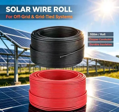 TUV Approved 4mm2 6mm2 PV DC Solar Cable Solar PV Cable for Rooftop Solar Panel Power Interconnection Direct From Manufacturer