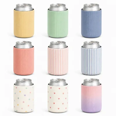 BSBH Wholesale OEM Custom Logo Neoprene Bottle Cooler Insulated Beverage Holder Reusable Can Wrap for Outdoor Picnic