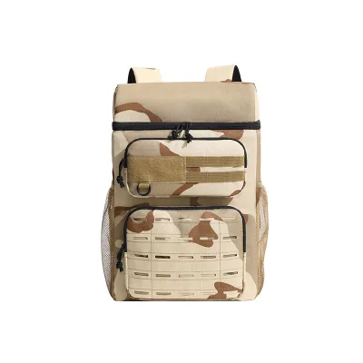 New Combat Series 2-Layer Insulated Cooler Backpack - Large Capacity Waterproof Picnic Bag Camouflage Design Oxford Material
