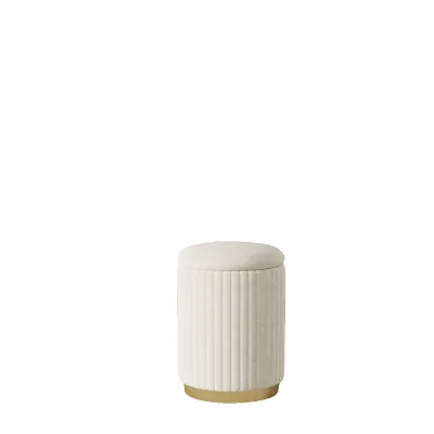 Modern Decorative Round Stool Home Furniture Metal Leather Upholstered Footstool for Living Room