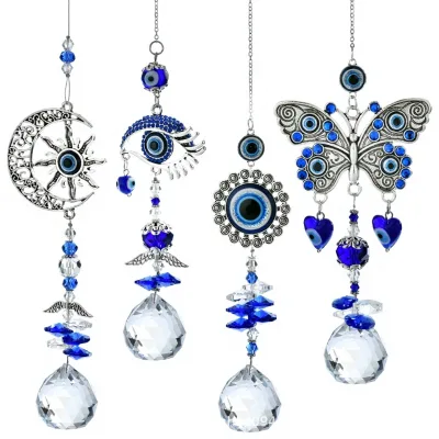 wholesale Evil Eye Rainbow Garden Decoration Suncatcher Pendant Light-Playing Wind Chime for Wedding & Birthday