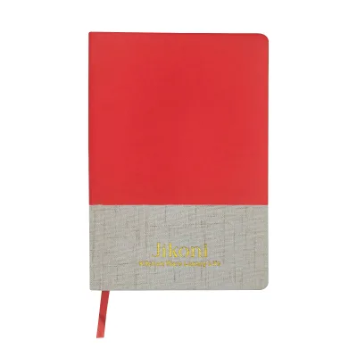 Boho-Chic Durable Leather & Cloth Splicing Traveler's Notebook-Dual-Tone Durable Planner Portable Notes