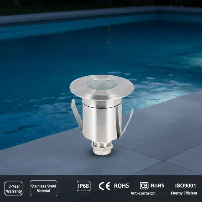 Mini IP68 Stainless Steel Recessed Buried Sport Ground LED Swimming Pool Lights 30 Beam Angle Dimmable Auto Color Change 3-Year