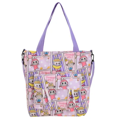 HY2 Cartoon Mart Labubu Lightweight Tote Bag Kawaii Multifunctional Waterproof Handheld Zipper Bento Storage Bag