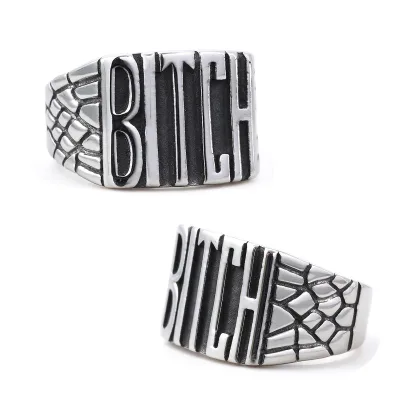 Trendy Retro Titanium Steel Ring, Punk Style, Simple Design