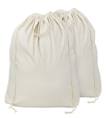 OEM Custom Logo Natural Cotton Canvas Drawstring Bag Eco Friendly Laundry Bag Storage Pouch for Purse Shoes Clothing Packaging