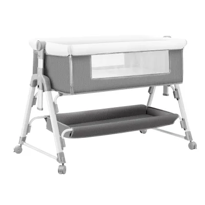 Multifunctional Foldable Crib, Movable Portable Newborn Cradle Bed, European-style Baby Bed, Splicing Bed