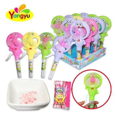 Cartoon Plastic Fan Whistle Candy Tube Toy for Promotion