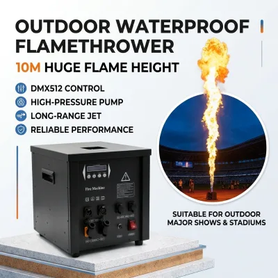 Outdoor Waterproof Fire Jet Professional Stage Flame Thrower Vertical Single Head Flame Spray Machine for Stadium Mega Event
