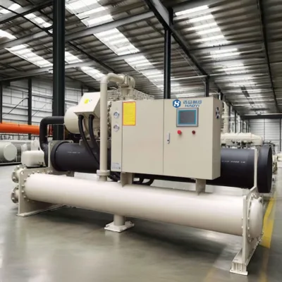 HY 600 Ton Good Quality Fresh Water Sea Industry 120 Tr 25 Kw 60 Kw 150 Kw Open Type Screw Water Cooled Chiller