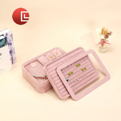 Dust-Proof Pink Display Case | New Jewelry Tray with Transparent Lid for Full Collection, Necklace Ring Bracelet Organizer