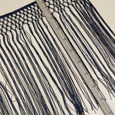 Fashion Design 46cm Length Polyester Knotted Fringes for Clothes