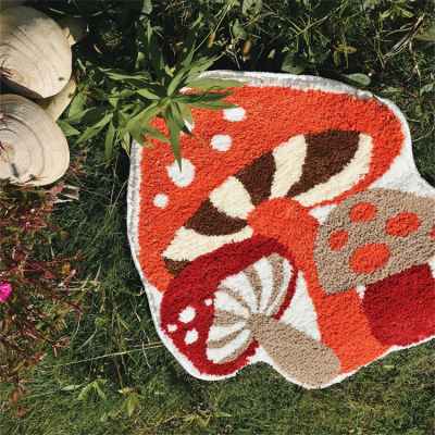 Mushroom Tufted Floor Mat Children's Bathroom Mat Soft Feel Comfortable Non-Slip Living Room Rug
