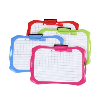 High Quality of Double-sided Painting Board 20*28cm Children square White Board Blackboard with Pen Wipe Set Grid Writing Board