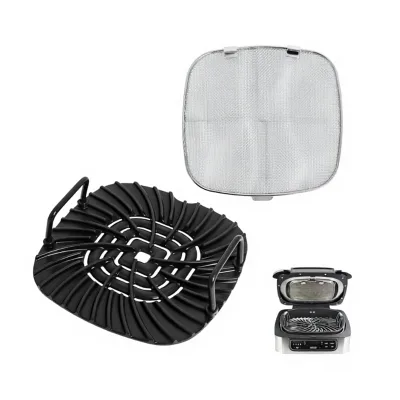 Aluminum Die-cast Ceramic-coated square Steak Grill Pan Portable and Non-stick Suitable for Ninja Foodi AG300/AG400
